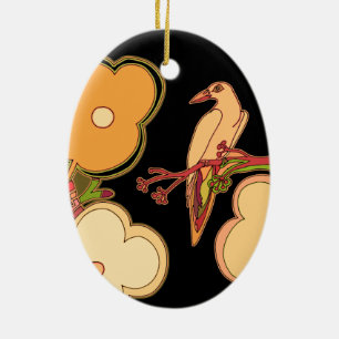 Fantasievolle Vögel Keramikornament