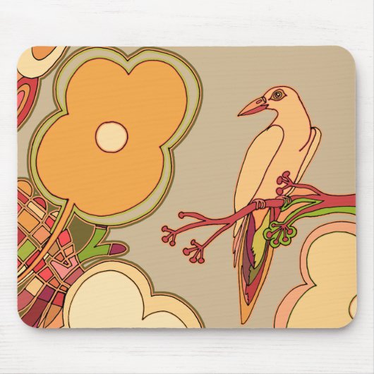 Fantasievolle Vögel Mousepad (Vorne)
