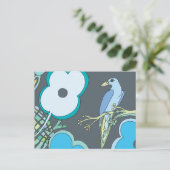 Fantasievolle Vögel Postkarte (Stehend Vorderseite)