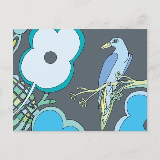 Fantasievolle Vögel Postkarte (Vorderseite)