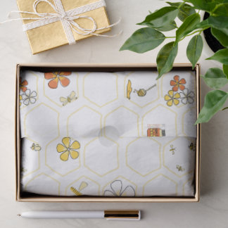 Fantasievolle Waben- und Hummel-Kollektion Seidenpapier
