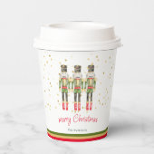Fantasievolle Wasserfarbe Nussknacker Weihnachtsfe Pappbecher (Rückseite)