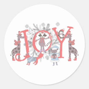 Fantasievolle Weihnachtsfeier für Kinder Runder Aufkleber