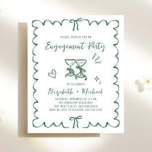 Fantasievolle wellenförmige Rahmen-Hochzeitseinlad
