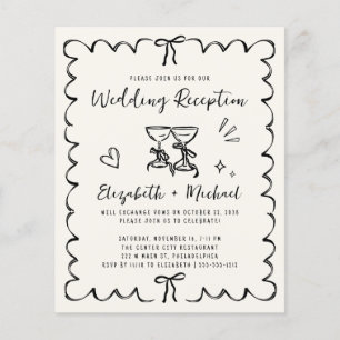 Fantasievolle wellenförmige Rahmen-Hochzeitsempfan