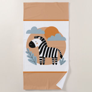 Fantasievolle Zebra Skandinavisch Beeinflusst Strandtuch