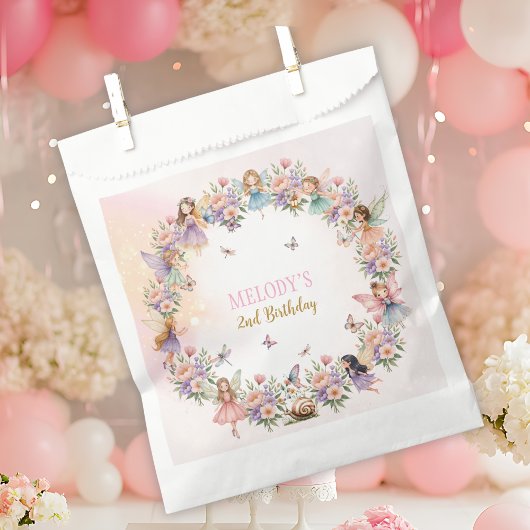 Fantasievoller Blumenfee-Garten zum 2. Geburtstag Geschenktütchen