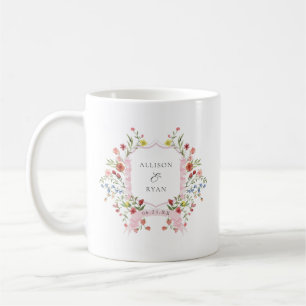 Fantasievoller Garten-Hochzeitswappen-Monogramm Kaffeetasse