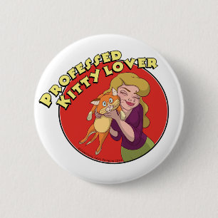Fantasievoller Kunst-Miezekatze-Liebhaberknopf Button