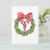 Fantasievoller Nussknacker-Weihnachtskranz Einladung (Stehend Vorderseite)