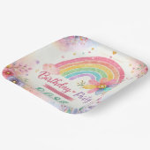 Fantasievoller Regenbogen-Geburtstag Pappteller (Gewinkelt)