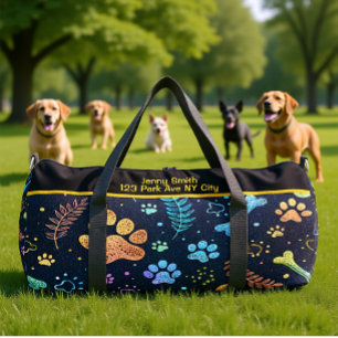Fantasievoller Reiseorganisator mit Haustierdruck Duffle Bag