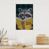 Fantasievoller Waschbär liest Buch Kunstprint Poster (Küche)
