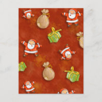 fantasievoller Weihnachtsmann und Geschenke-Muster