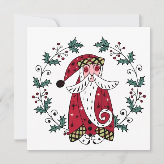 Fantasievoller Weihnachtsmann-Weihnachtskarte (Vorderseite)