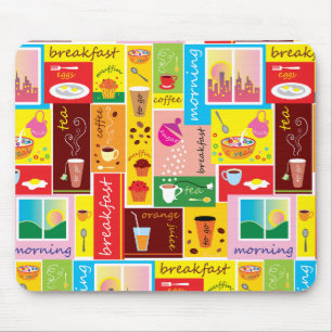 Fantasievolles Frühstücksmuster Mousepad