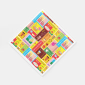 Fantasievolles Frühstücksmuster Serviette (Ecke)