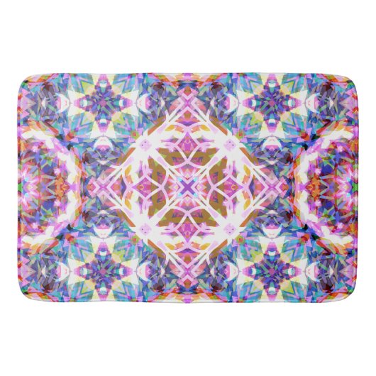 Fantasievolles Lila Blau Rosa Farbpattern Badematte (Vorderseite)