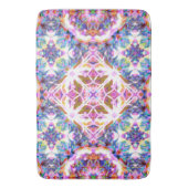 Fantasievolles Lila Blau Rosa Farbpattern Badematte (Vorderseite Vertikal)
