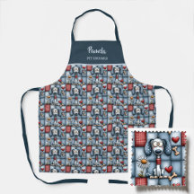 Fantasievolles Patchwork-Hundemuster Haustierfrise