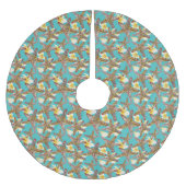 Fantasievolles Starfish-Muster Polyester Weihnachtsbaumdecke (Vorderseite)