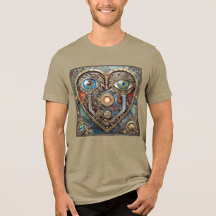 Fantasievolles Steampunk-Herz Ich sehe dich Ich li Tri-Blend Shirt