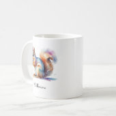 Fantasievolles Wasserfarben-Eichhörnchen mit perso Kaffeetasse (Vorderseite Links)