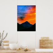 Fantasiewelt in den Bergen Poster (Küche)