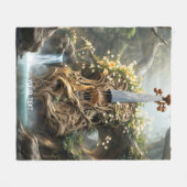 Fantasiewelt Niedlicher Geigenwald Fleecedecke (Vorderseite (Horizontal))