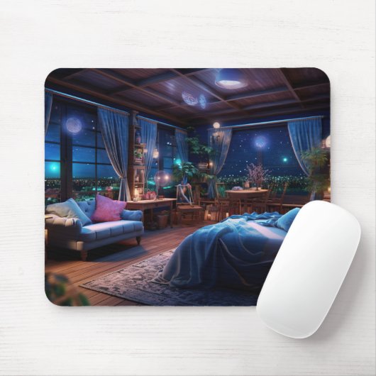 Fantasiezimmer in der Nacht Mousepad (Mit Mouse)