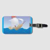 Fantasiöses Erdnuss-Boot Minimalistisches Segelsch Gepäckanhänger (Vorderseite (Horizontal))