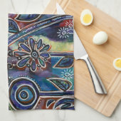 Fantasmagoric Lotus Flower Garden Originale Kunst, Geschirrtuch (Viertel Falte)