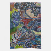 Fantasmagoric Lotus Flower Garden Originale Kunst, Geschirrtuch (Vertikal)