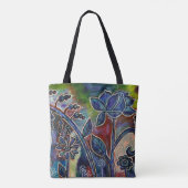 Fantasmagoric Lotus Flower Garden Originale Kunst, Tasche (Rückseite)