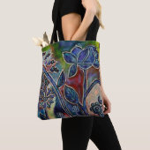 Fantasmagoric Lotus Flower Garden Originale Kunst, Tasche (Von Nahem)