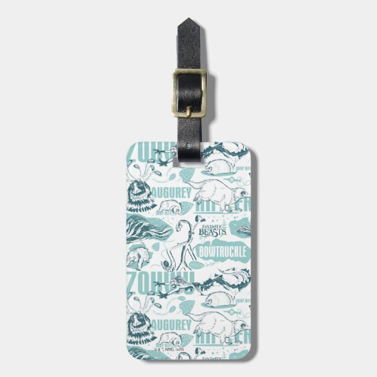 Fantastic Beasts Blue Pattern Gepäckanhänger (Vorderseite vertikal)