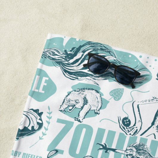 Fantastic Beasts Blue Pattern Strandtuch (Beispiel)