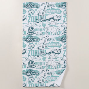Fantastic Beasts Blue Pattern Strandtuch