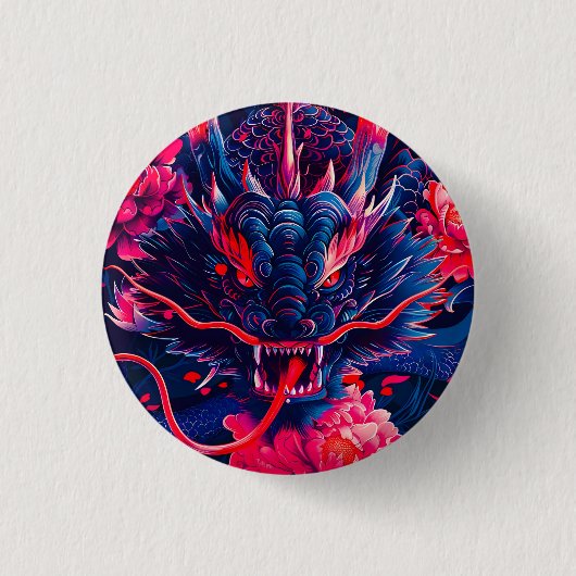 Fantastic Blossom Fury Dragon Button (Vorderseite)
