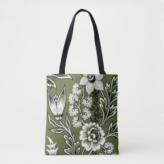 Fantastic Flowers (Moss Green) Fine Art Tasche (Vorderseite)