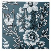 Fantastic Flowers (Slate Teal) Fine Art Fliese (Vorderseite)