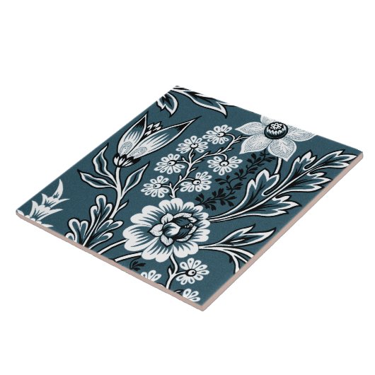 Fantastic Flowers (Slate Teal) Fine Art Fliese (Seite)