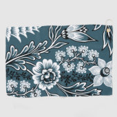 Fantastic Flowers (Slate Teal) Fine Art Golfhandtuch (Horizontal)