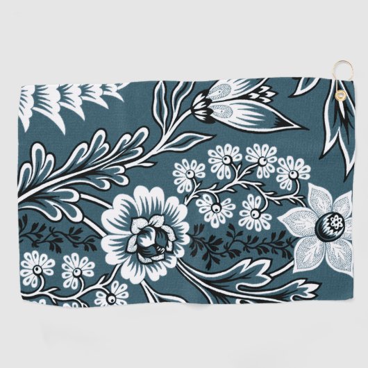 Fantastic Flowers (Slate Teal) Fine Art Golfhandtuch (Horizontal)