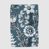 Fantastic Flowers (Slate Teal) Fine Art Golfhandtuch (Vorderseite)
