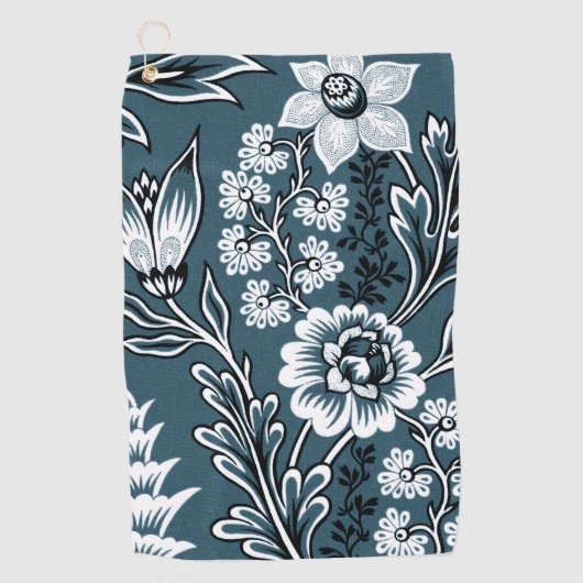 Fantastic Flowers (Slate Teal) Fine Art Golfhandtuch (Vorderseite)