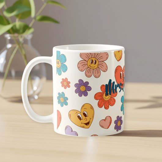 Fantastic personalized retro teacher mug with name kaffeetasse