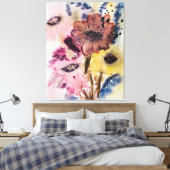 Fantastical Florals Original Watercolour Leinwanddruck (Insitu (Schlafzimmer))