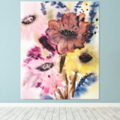 Fantastical Florals Original Watercolour Leinwanddruck (Insitu (Holzboden))