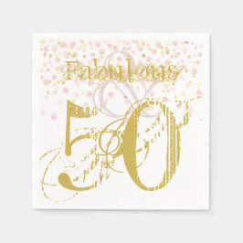 Fantastisch & 50 Elegant Birthday Gold Pink Napkin Serviette